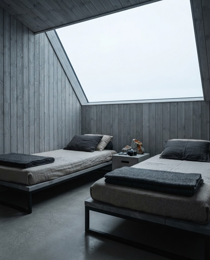 Artist's impression of the planned rest room: low couches, wool blankets and a window onto the sky
